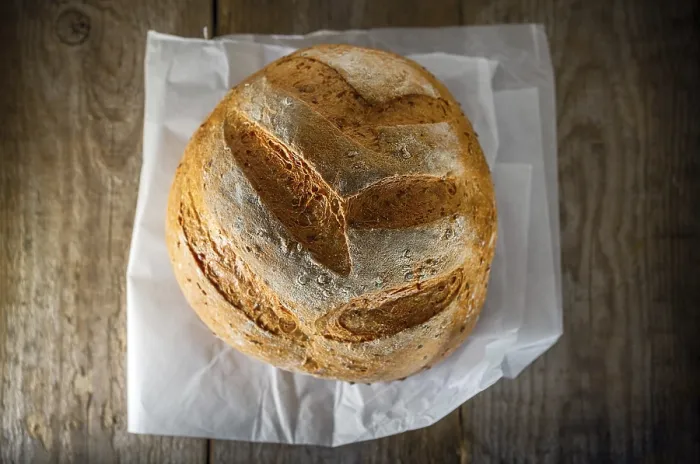 Framed Print : Multi Grain Bread Print on Wooden Table Framed Print : Multi Grain Bread Print on Wooden Table