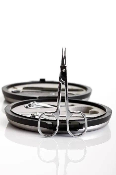 Framed Print : Nail Scissors Print in Manicure Set Framed Print : Nail Scissors Print in Manicure Set
