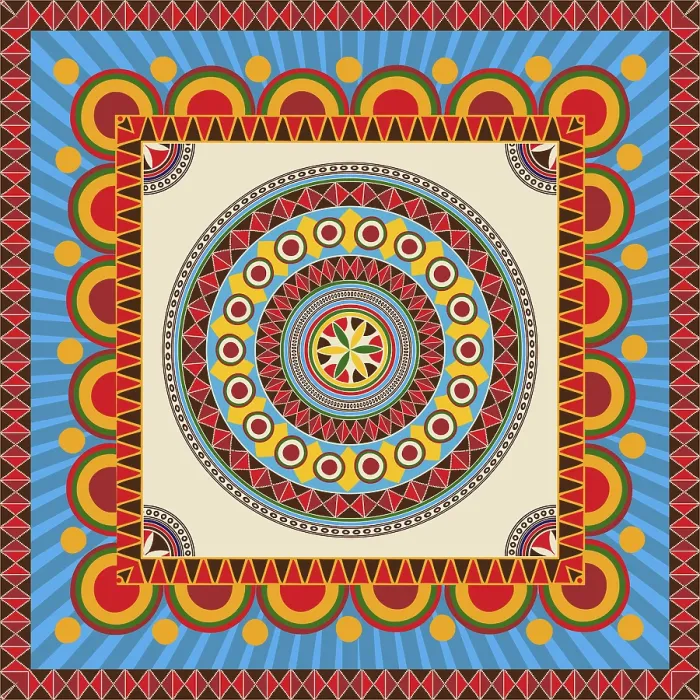 Framed Print : Najdi Style Vector Seamless Pattern Print Design Framed Print : Najdi Style Vector Seamless Pattern Print Design
