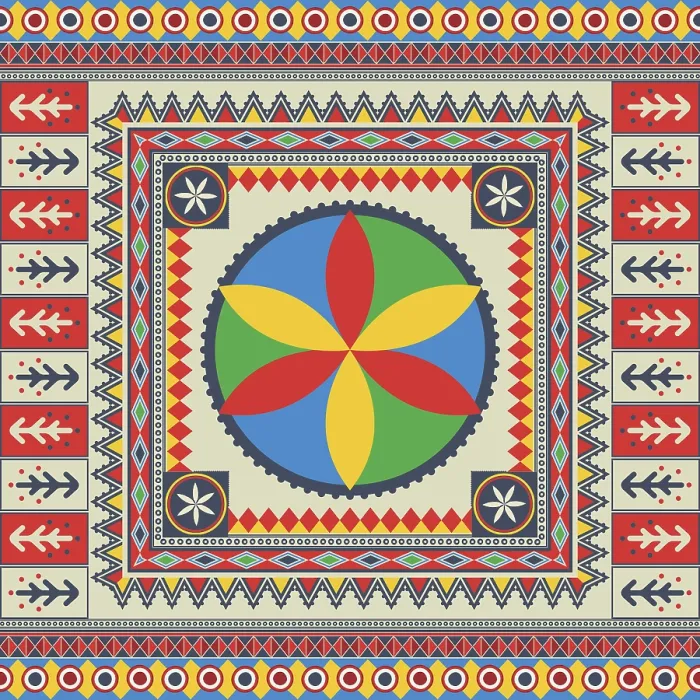 Framed Print : Najdi Style Vector Seamless Pattern Print