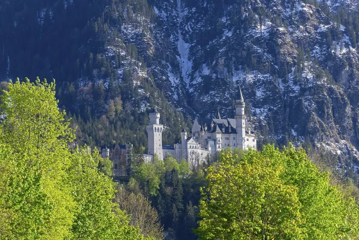 Framed Print : Neuschwanstein Castle Spring Print, Bavaria Germany Framed Print : Neuschwanstein Castle Spring Print, Bavaria Germany