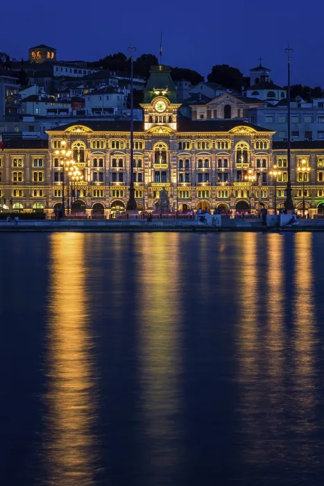 Framed Print : Trieste, Italy: Unity of Italy Square Nightscape Print Framed Print : Trieste, Italy: Unity of Italy Square Nightscape Print