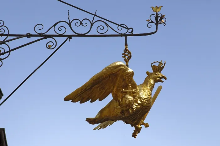 Framed Print : Golden Royal Prussian Eagle Print, Langenzenn, Germany Framed Print : Golden Royal Prussian Eagle Print, Langenzenn, Germany