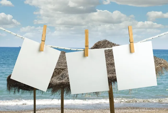 Framed Print : Beach Background Print: Note Papers Hooked on a Rope Framed Print : Beach Background Print: Note Papers Hooked on a Rope
