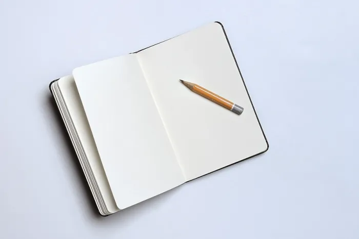 Framed Print : Notebook and Pencil Print, Educational Tool
