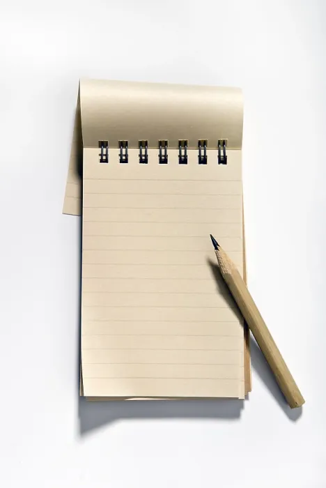 Framed Print : Print of Notepad with a Pencil