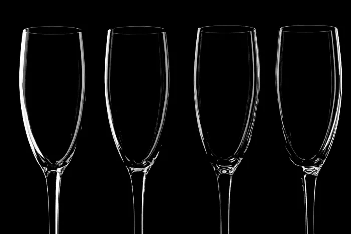 Framed Print : Object on Black - Empty Bocal for Champagne Print Framed Print : Object on Black - Empty Bocal for Champagne Print