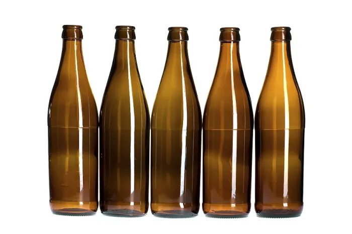 Framed Print : Empty Beer Bottle Print on White Background Framed Print : Empty Beer Bottle Print on White Background