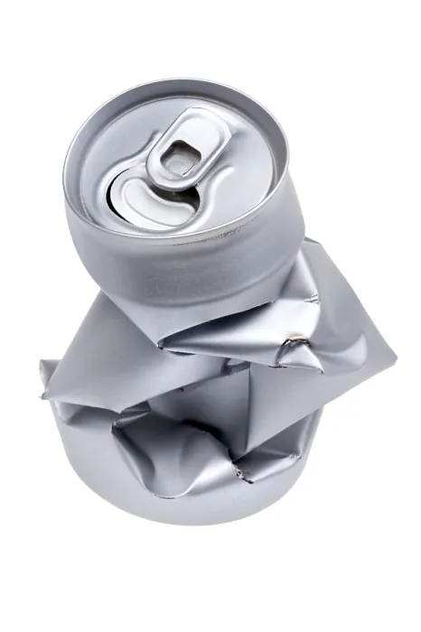 Framed Print : Crumpled Beverage Can Print on White