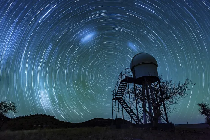 Framed Print : Print of Observatory under a starry sky, Namibia