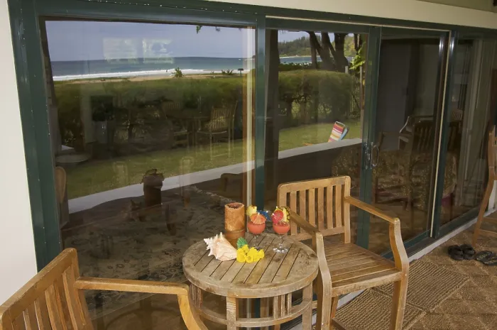 Framed Print : Oceanfront Lanai Print with Reflection Framed Print : Oceanfront Lanai Print with Reflection