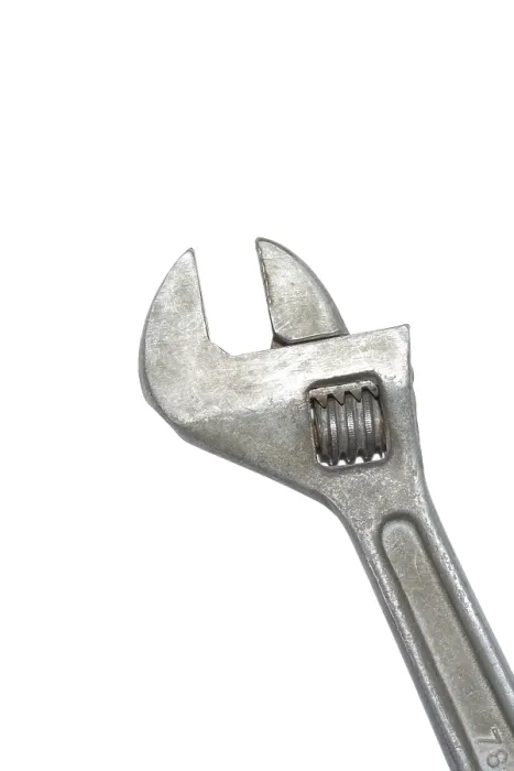 Framed Print : Old Adjustable Spanner Print Isolated on White Background Framed Print : Old Adjustable Spanner Print Isolated on White Background