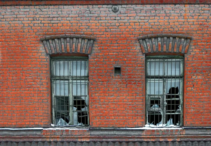 Framed Print : Old Broken Window Print on Red Brick Wall Framed Print : Old Broken Window Print on Red Brick Wall