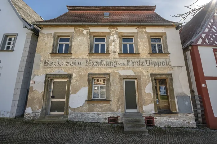 Framed Print : Old Bakery Building Print, Hollfeld, Germany Framed Print : Old Bakery Building Print, Hollfeld, Germany