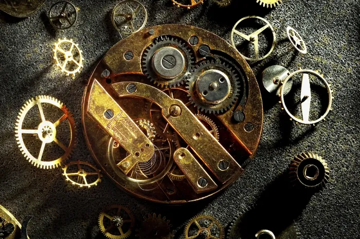 Framed Print : Old Clockwork Print, Germany Framed Print : Old Clockwork Print, Germany
