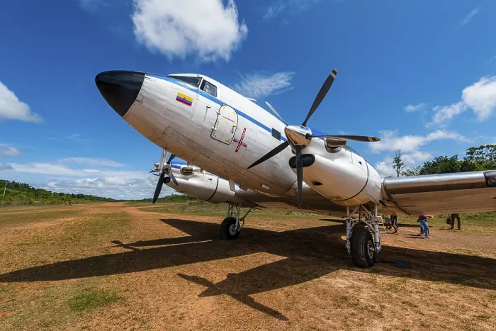Framed Print : DC3 Propeller Driven Airplane Print, San Felipe, Colombia Framed Print : DC3 Propeller Driven Airplane Print, San Felipe, Colombia