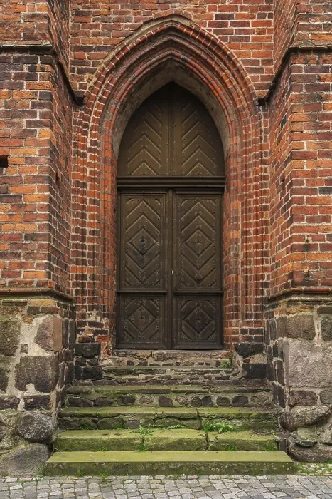 Framed Print : Gothic Style Old Doors Print Framed Print : Gothic Style Old Doors Print