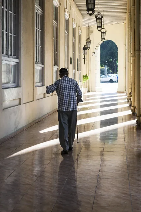 Framed Print : An Old Man with a Cane Print