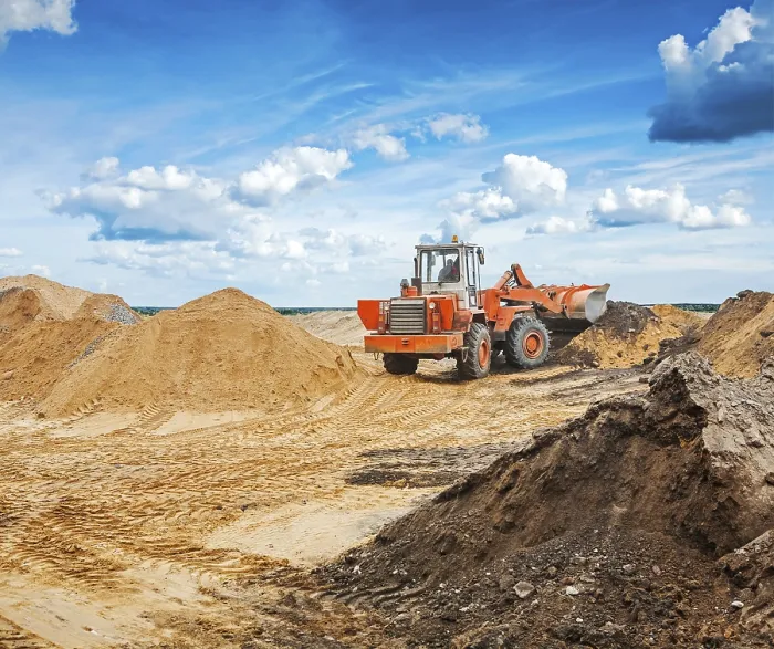 Framed Print : Old Roadworking Tractor Working with Construction Sand Print Framed Print : Old Roadworking Tractor Working with Construction Sand Print
