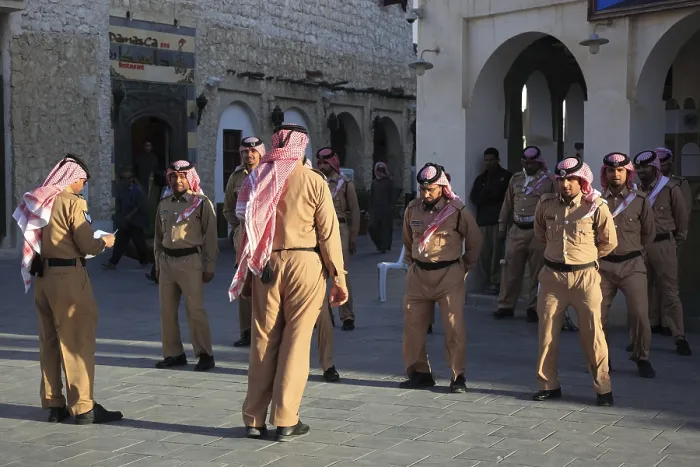 Framed Print : Old Town of Doha, Changing of the Guard Print, Qatar Framed Print : Old Town of Doha, Changing of the Guard Print, Qatar