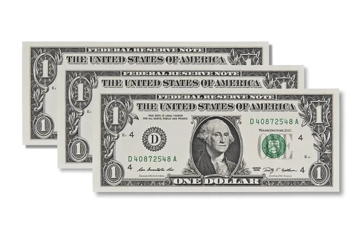 Framed Print : Three One-Dollar Bills Print Framed Print : Three One-Dollar Bills Print