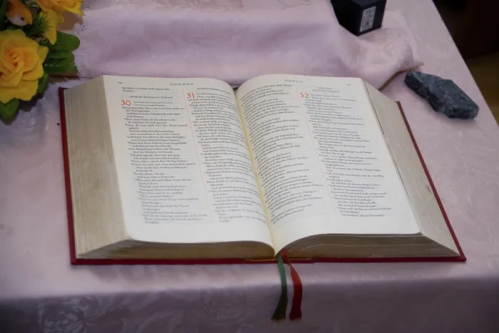 Framed Print : Open Bible on an Altar Print Framed Print : Open Bible on an Altar Print