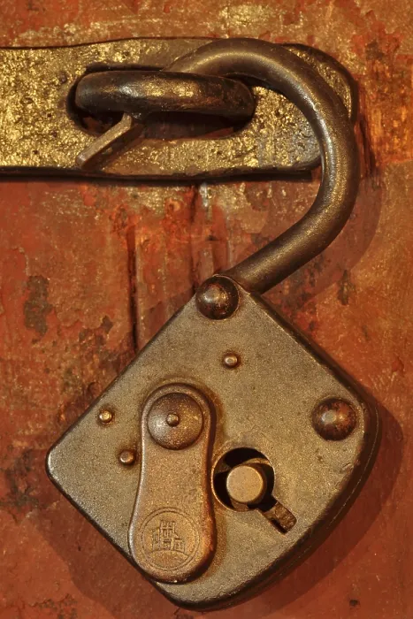 Framed Print : Open Old Padlock Print Framed Print : Open Old Padlock Print