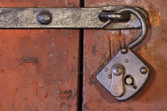 Framed Print : Old Padlock Print