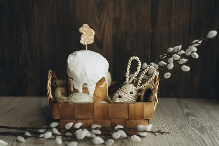 Framed Print : Traditional Russian Easter Bread Print: Kulich Setup Framed Print : Traditional Russian Easter Bread Print: Kulich Setup
