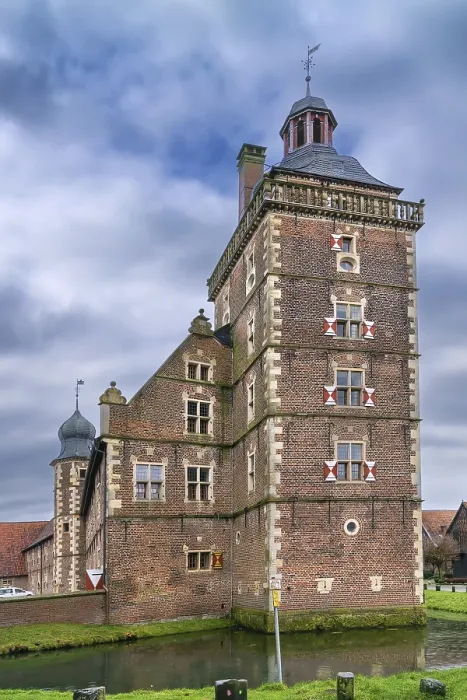 Framed Print : Outer Bailey in Castle Raesfeld Print, Muensterland, Germany