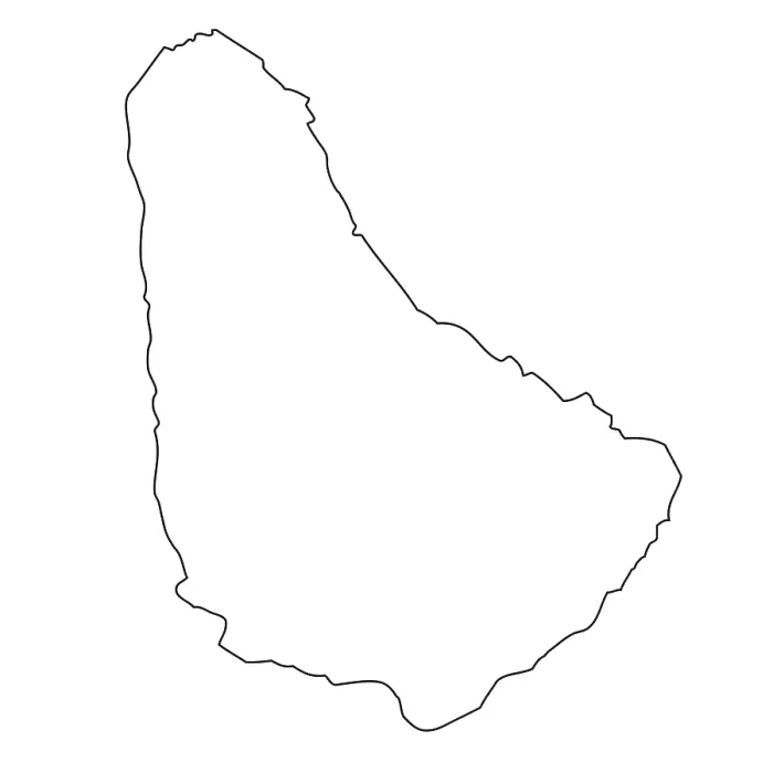 Framed Print : Barbados Outline Map Print Framed Print : Barbados Outline Map Print