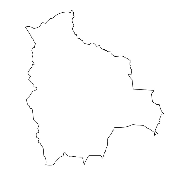 Framed Print : Bolivia Outline Map Print Framed Print : Bolivia Outline Map Print