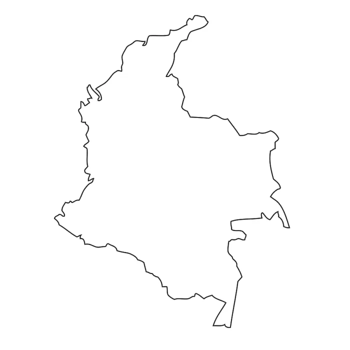 Framed Print : Colombia Outline Map Print Framed Print : Colombia Outline Map Print