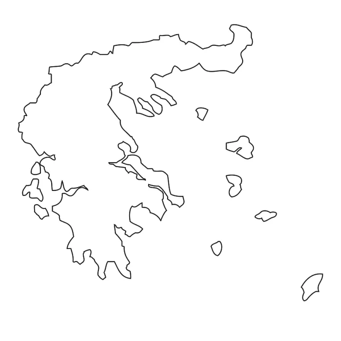 Framed Print : Greece Outline Map Print Framed Print : Greece Outline Map Print
