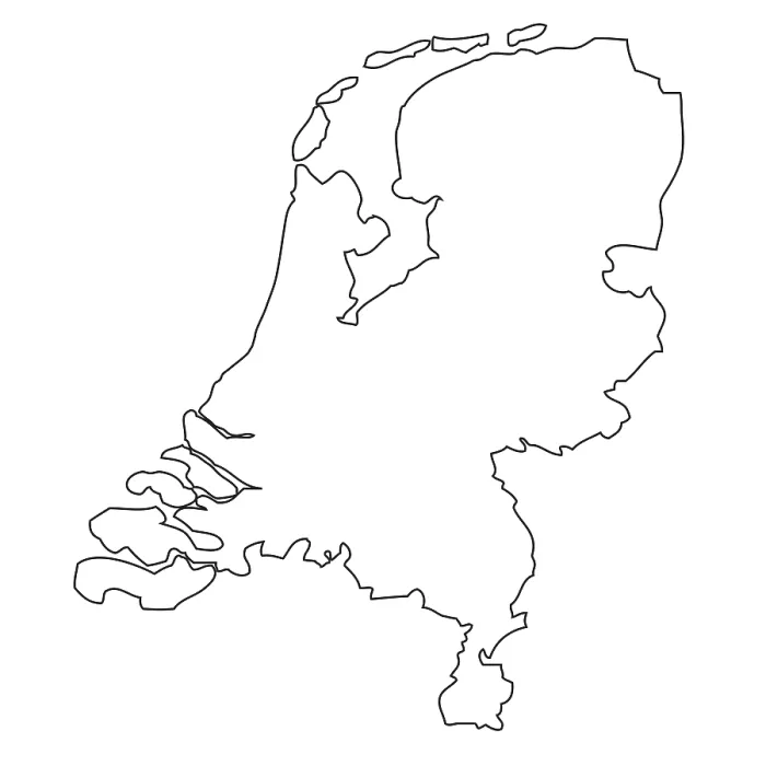 Framed Print : Outline, Map of the Netherlands Print Framed Print : Outline, Map of the Netherlands Print