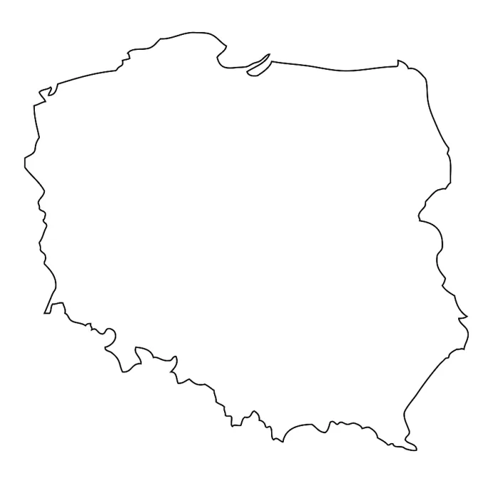 Framed Print : Poland Outline Map Print
