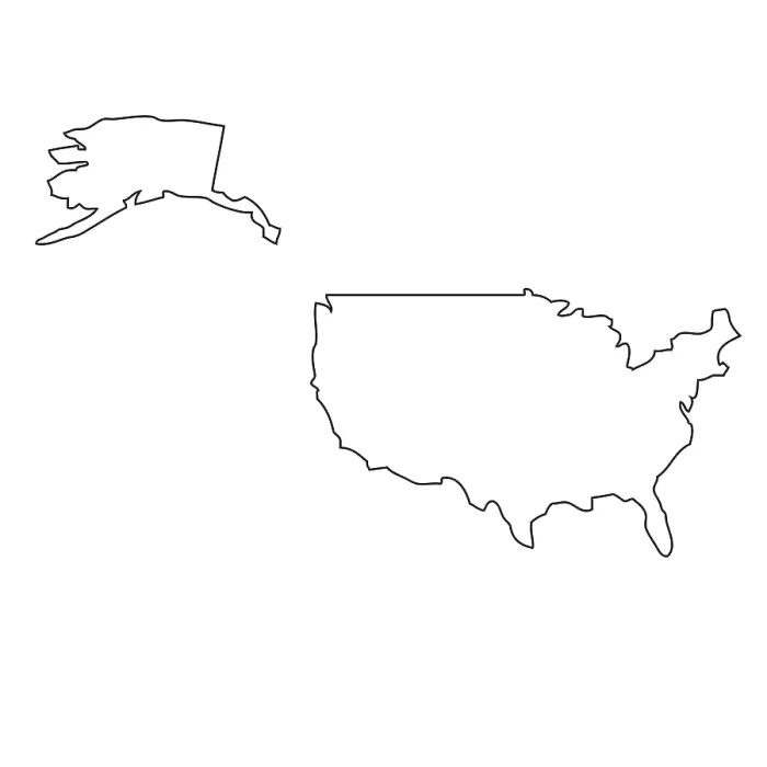 Framed Print : USA Outline Map Print Framed Print : USA Outline Map Print