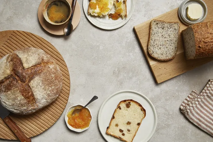 Framed Print : Rustic Breakfast Setting Print - Seeded and Raisin Bread Framed Print : Rustic Breakfast Setting Print - Seeded and Raisin Bread