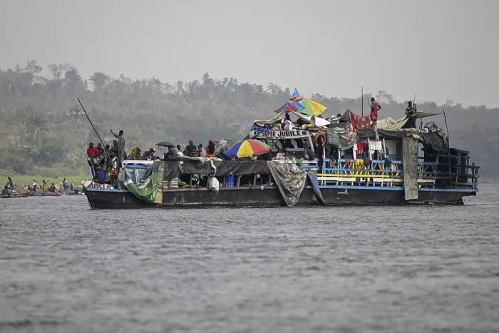 Framed Print : Overloaded Ferry Print, Congo River, Democratic Republic of the Congo Framed Print : Overloaded Ferry Print, Congo River, Democratic Republic of the Congo
