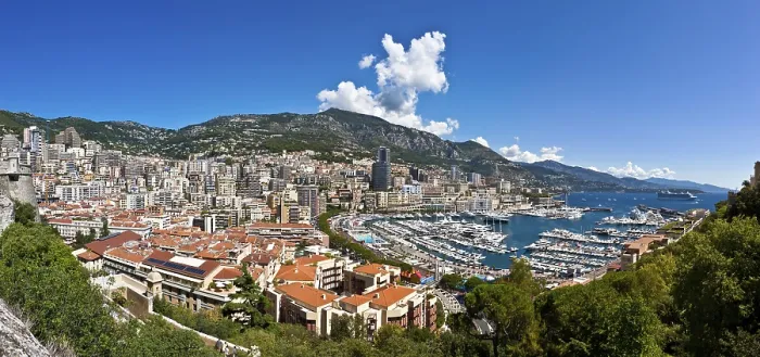 Framed Print : Print of Monaco Harbour, Port Hercule