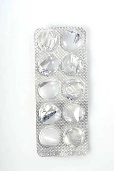 Framed Print : Empty Pack of Tablets Print, Blister Packaging Framed Print : Empty Pack of Tablets Print, Blister Packaging