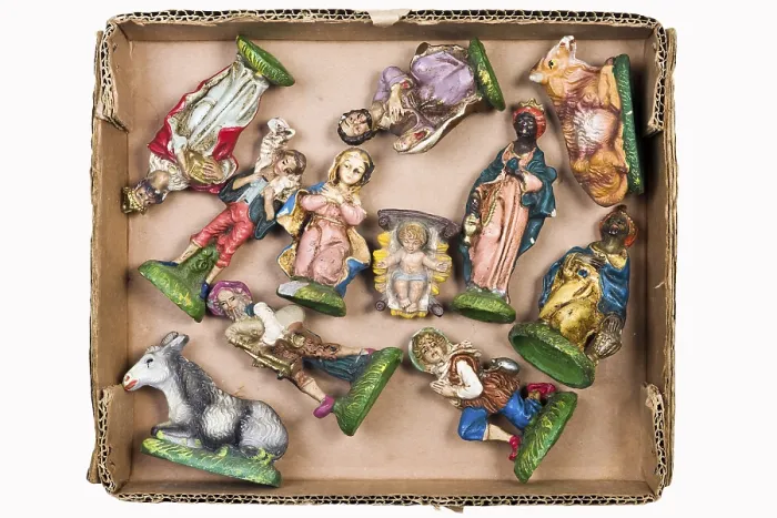 Framed Print : Packed Crib Figurines Print