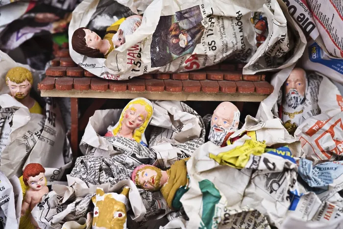 Framed Print : Packed Crib Figurines Print Framed Print : Packed Crib Figurines Print