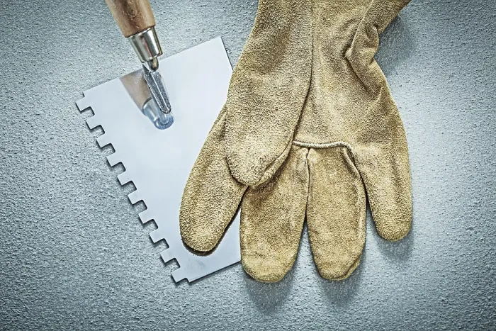 Framed Print : Paint Scraper Gloves on Concrete Print Framed Print : Paint Scraper Gloves on Concrete Print