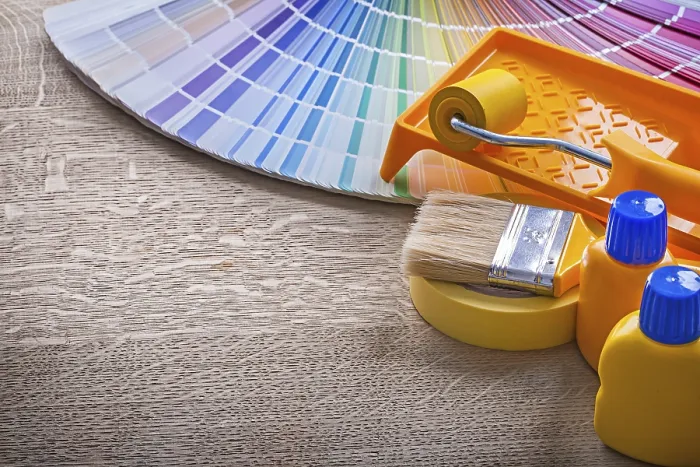 Framed Print : Paint Tools on Board Print Framed Print : Paint Tools on Board Print