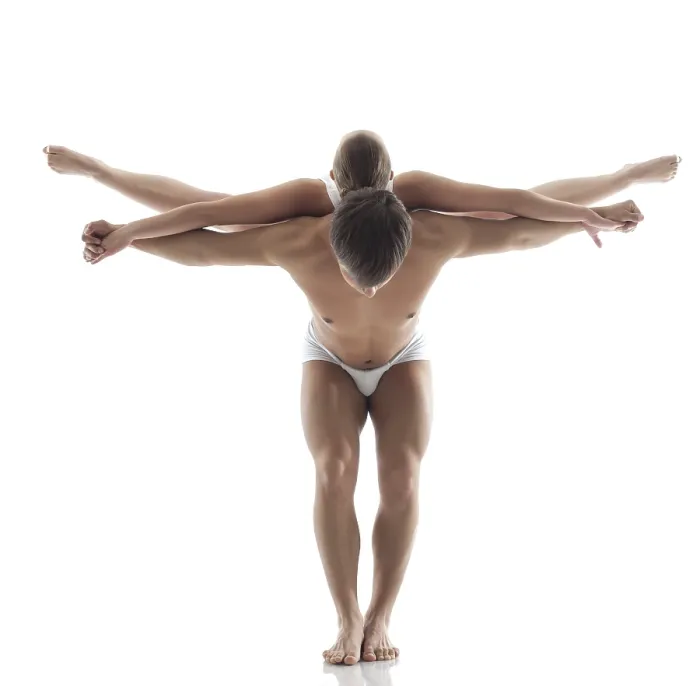 Framed Print : Pair of Acrobats Print, Studio Scene Framed Print : Pair of Acrobats Print, Studio Scene