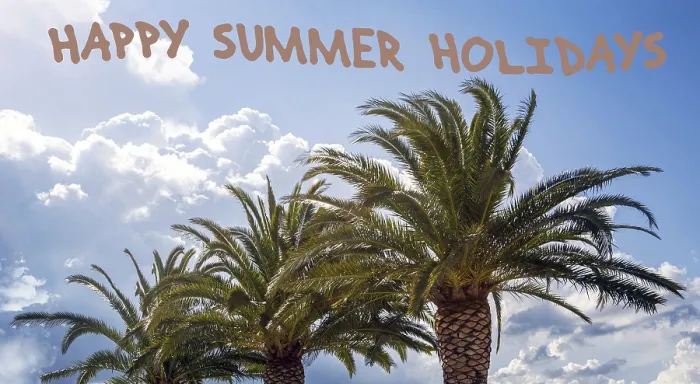 Framed Print : Palm Trees Print - Happy Summer Holidays Framed Print : Palm Trees Print - Happy Summer Holidays