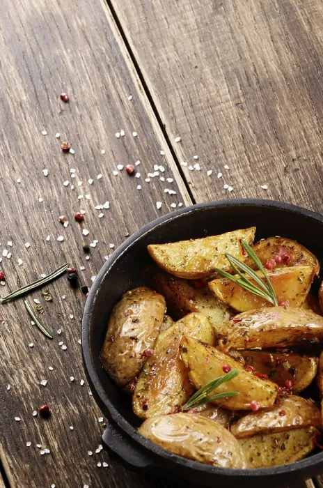 Framed Print : Pan Fried Potatoes Print on Baking Paper Framed Print : Pan Fried Potatoes Print on Baking Paper