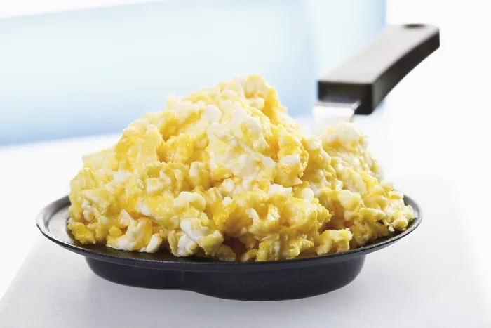 Framed Print : Pan with Scrambled Eggs Print Framed Print : Pan with Scrambled Eggs Print