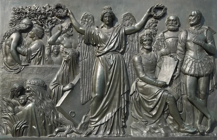 Framed Print : Print of Panel at the Goethe Monument, Frankfurt am Main Framed Print : Print of Panel at the Goethe Monument, Frankfurt am Main